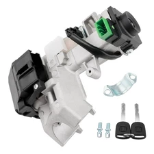 Ignition Switch Lock Cylinder & Keys w/ Chip For 01-05 Honda Civic 1.3L 1.7L L4