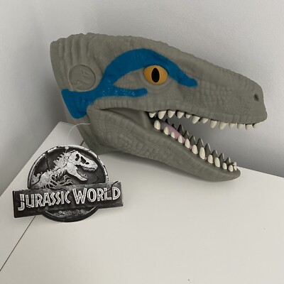 Offizielle Jurassic World Amblin blau Velociraptor Dinosaurier weiche Handpuppe selten