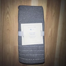 POTTERY BARN BABY MINI STRIPE CRIB SKIRT COTTON NWT. Gray