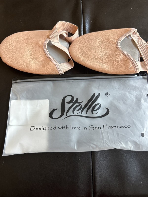 New Stelle Leather Pirouette Half Sole Shoes Ballet Pink Stretch 7.5/8.5