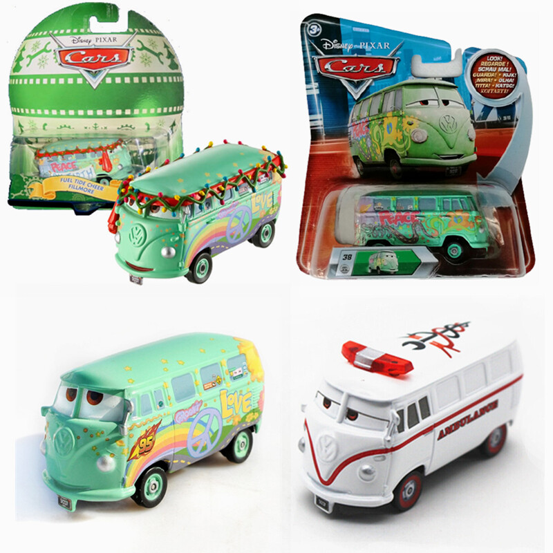 fillmore フィルモア　キャンセル？アンリリース？　カーズ ミニカー Disney Pixar FillMore Bus Ambulance 1:55 Die Cast Model Toy Car