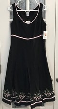 Women's Alexandra Bartlett Sleeveless Knee Length Floral Dress Black Pink size 8