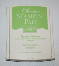 Stampin Up Retired GREEN GALORE Old Style Cloth Ink Pad Great Condition