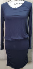 Banana Republic Dress Women's S Navy Viscose Long Sleeve Cinch Waist Round Neck