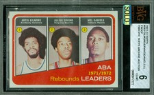 1972-73 TOPPS 263 ERVING - GILMORE-DANIELS PROOF BGS 6 MAC SOLO FINEST $750 CARD