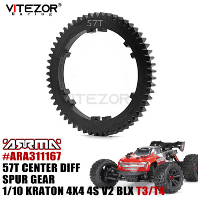 57T Center Diff Spur Gear For RC Car Arrma 1/10 KRATON 4X4 4S V2 BLX T3/T4 Only