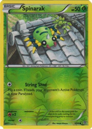 Spinarak 5/98 Ancient Origins Reverse Holo Common Near Mint Pokemon DNA GAMES