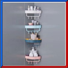 Portaoggetti Porta Shampoo Bagnoschiuma da Doccia Angolare ad Angolo con Ganci