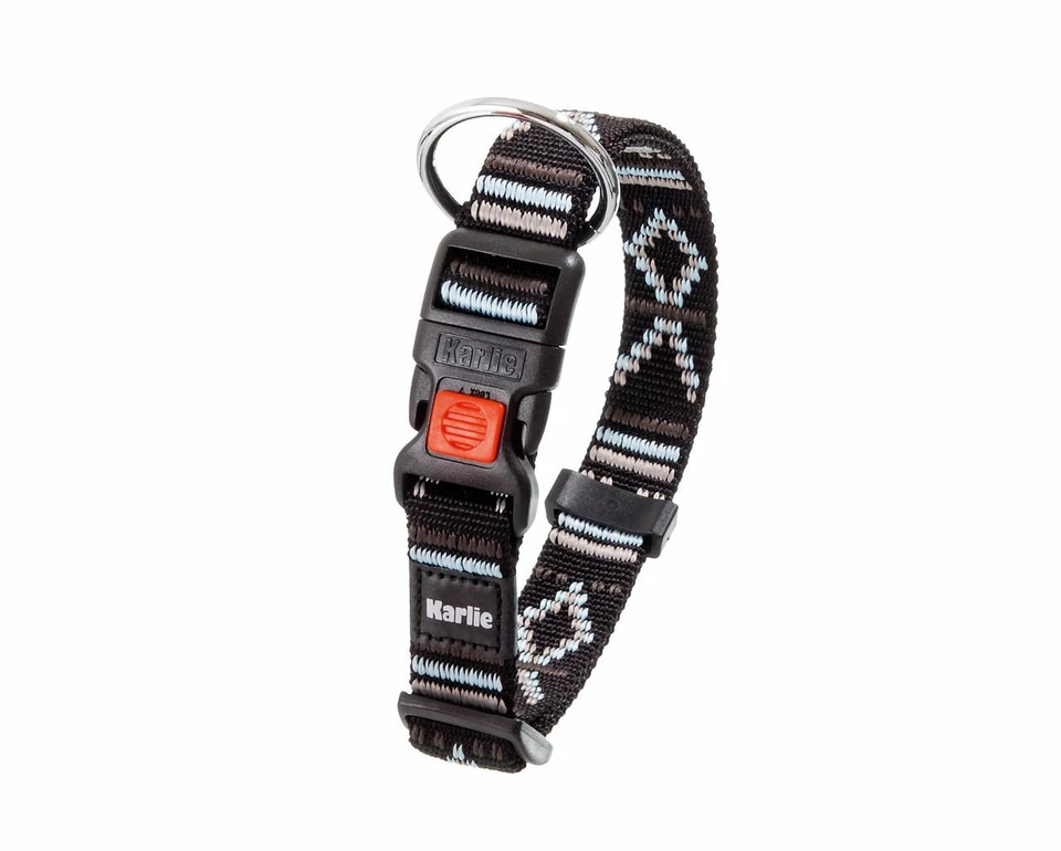 Karlie Tonka Plus Halsband oder Leine schwarz/ganz hellblau/hellbeige refl.