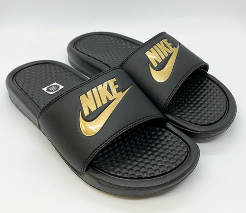 nike benassi jdi black gold