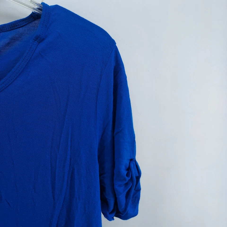 morphine generation shirt women size small crew neck casual Royal blue top - Image 4 of 4