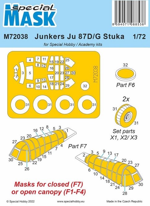 Special Hobby 100-M72038 - 1:72 Junkers Ju 87D/G Stuka Mask - New