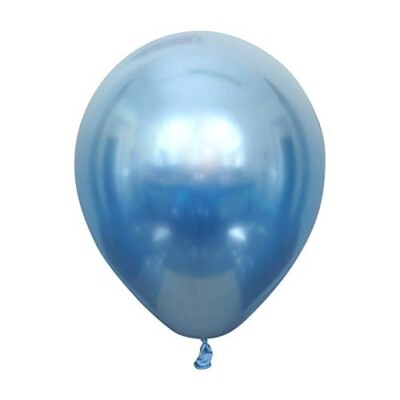 Kalisan 12inch Mirror Chrome Blue Latex Balloons (50count)