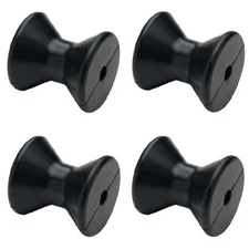 4 Pack 3 Inch Mounting Width Boat Trailer Black Molded Rubber Bow Stop Rollers