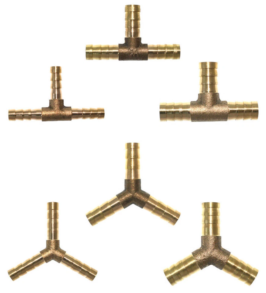 CAMPCOOGA Conector de manguera 6 mm 8 mm 10 mm pieza en T pieza en Y latón montaje boquilla de conexión