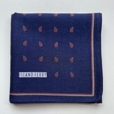 HANDKERCHIEF VINTAGE MEN'S ART PAISLEY PLAIN POCKET SQUARE COTTON 17" A0150 
