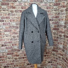 Reserved Overcoat Coat Womens 16 Grey Knee Length Heavy Bobble Doublebreasted