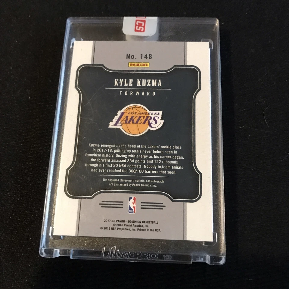 Kyle Kuzma 2017-18 Dominion 148 RPA Jersey Patch Rookie RC Auto /199 WIZARDS - Image 2 of 2