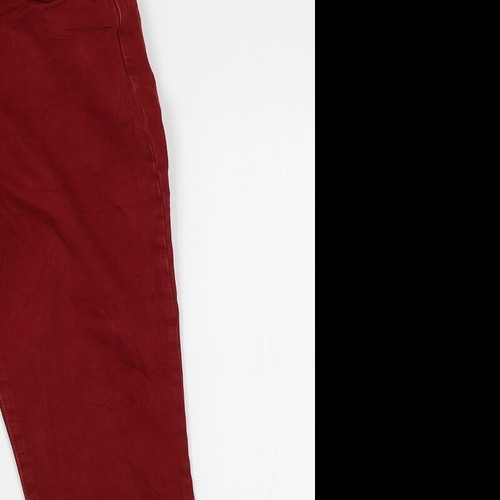 H&M Womens Red Cotton Blend Straight Jeans One Size L26 - Picture 7 of 12