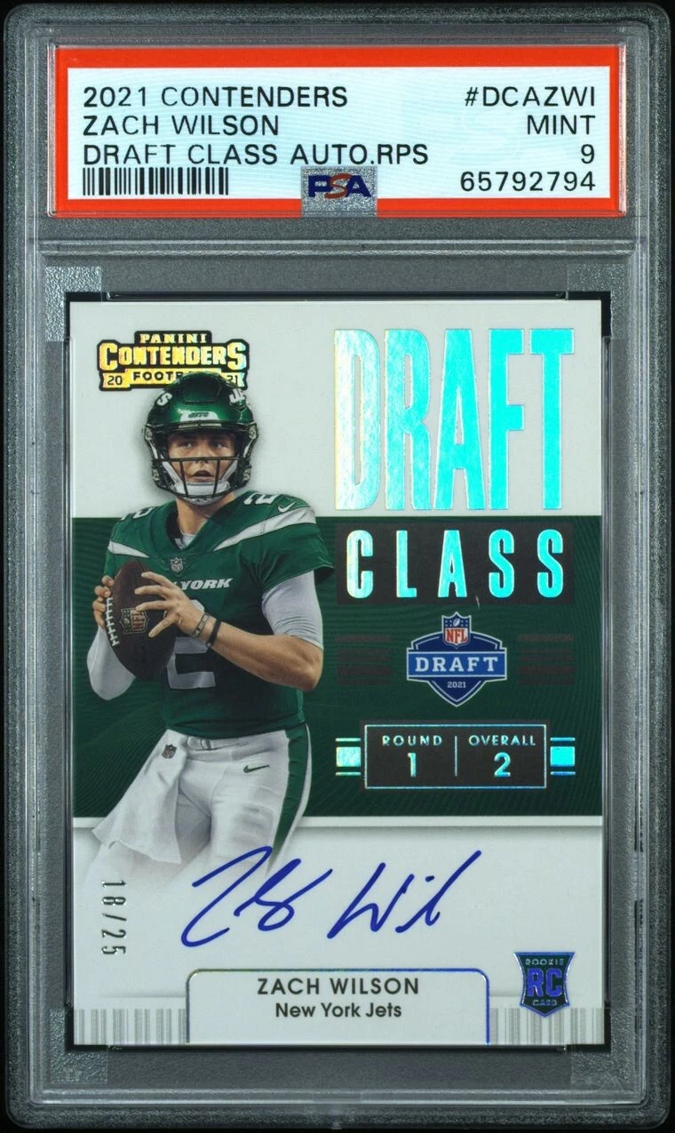 Zach Wilson Panini Contenders Draft Class Autographs Rps #DCAZWI Base