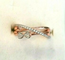 ANELLO DONNA ARGENTO 925% RODIATO REGOLABILE ROSE' FIOCCO TROVA GIOIELLI NUOVO