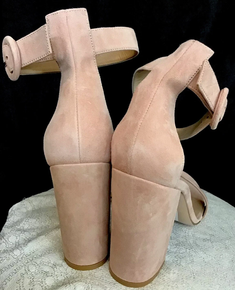 Blush suede store block heels