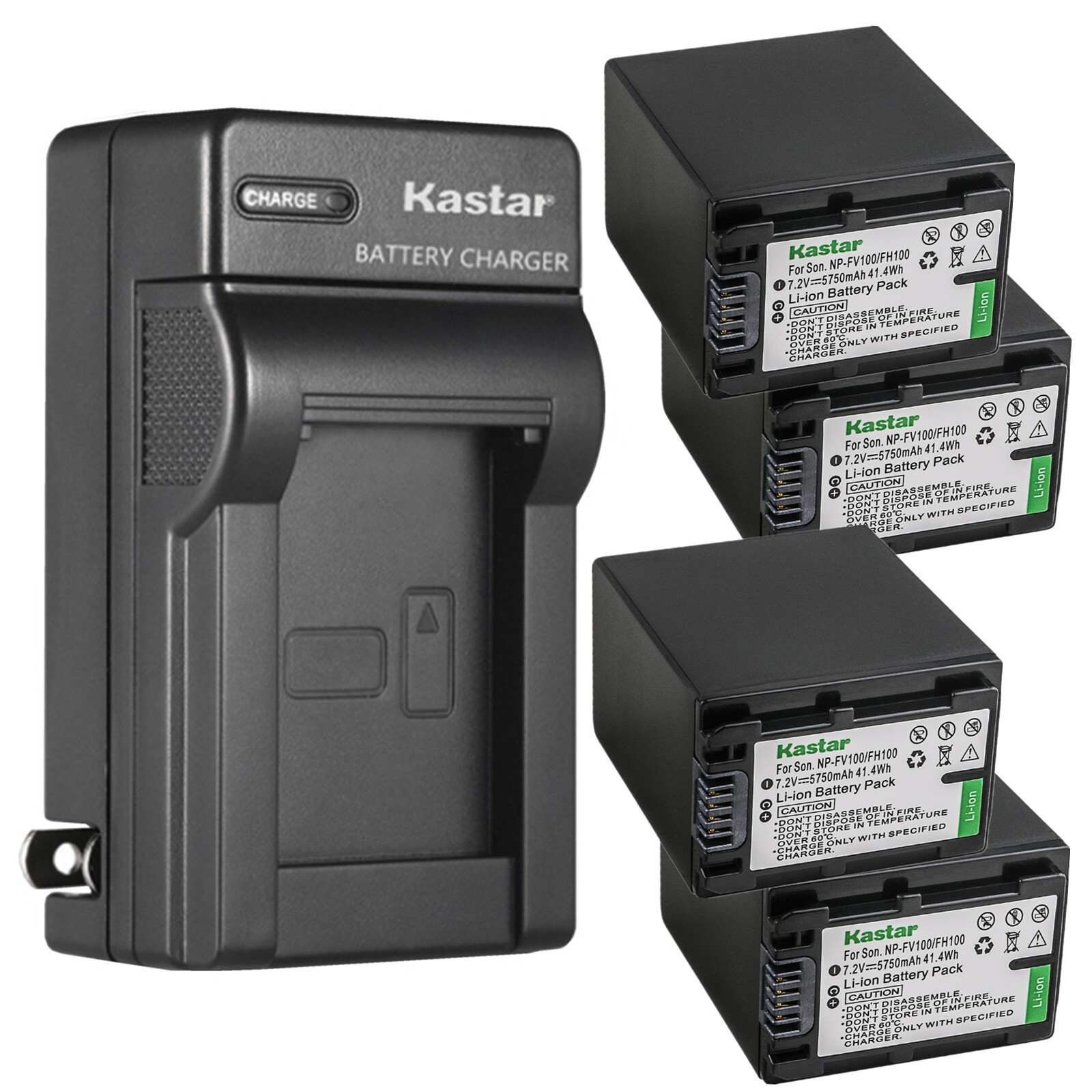 Kastar Battery Wall Charger for Sony NP-FV100 & Sony FDR-AX33 FDR-AX53 NEX-VG10
