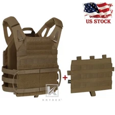 KRYDEX 2.0 Plate Carrier MOLLE Panel Tactical Body Armor Jump Vest Coyote Brown