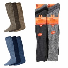 3 Pairs Mens Socks Thick Winter Long Wool Sock Warm Walking Hiking Ski Boot Work
