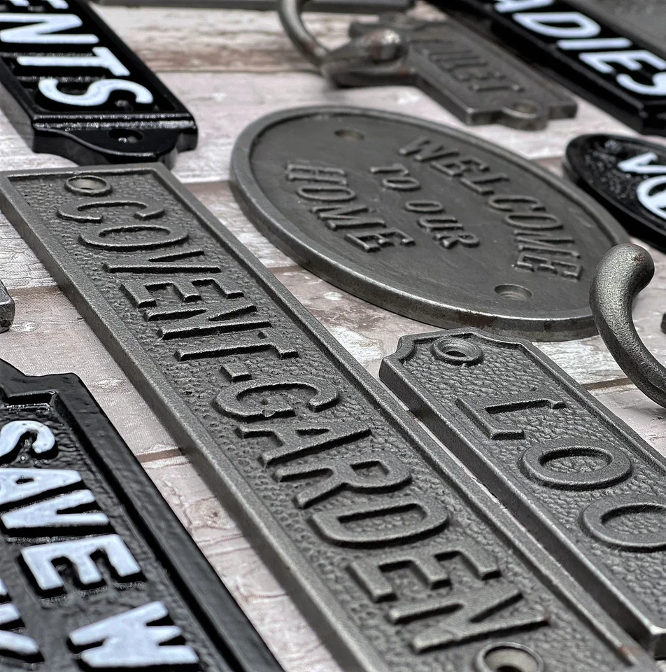 WALL PLAQUE/SIGN CAST IRON - OVER 130 designs- various finishes-VINTAGE - Image 1 of 4