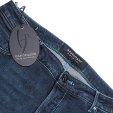 Handpicked NWT Orvieto Denim Jeans Size 38 US In Solid Blue Cotton Blend