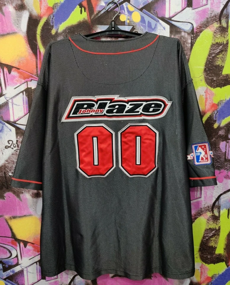 Johnny Blaze Method Man Wu-Tang Clan Rap Hip-Hop Jersey de los 90 de la vieja escuela para hombre XL Foto 3 de 4