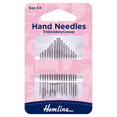 Hemline Embroidery/Crewel Hand Sewing Needles - Full Range of Sizes Available!