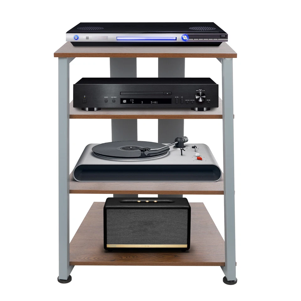 4-Tiers AV Media Stand Stereo Stand with Storage Shelves 78cm AV Media Stand - Image 3 of 4