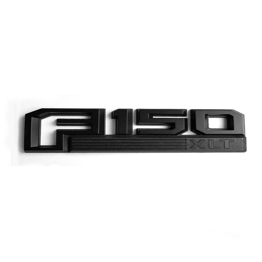 2pcs F150 XLT Emblems Fender Badges 3D for F-150 XLT Black Genuine New