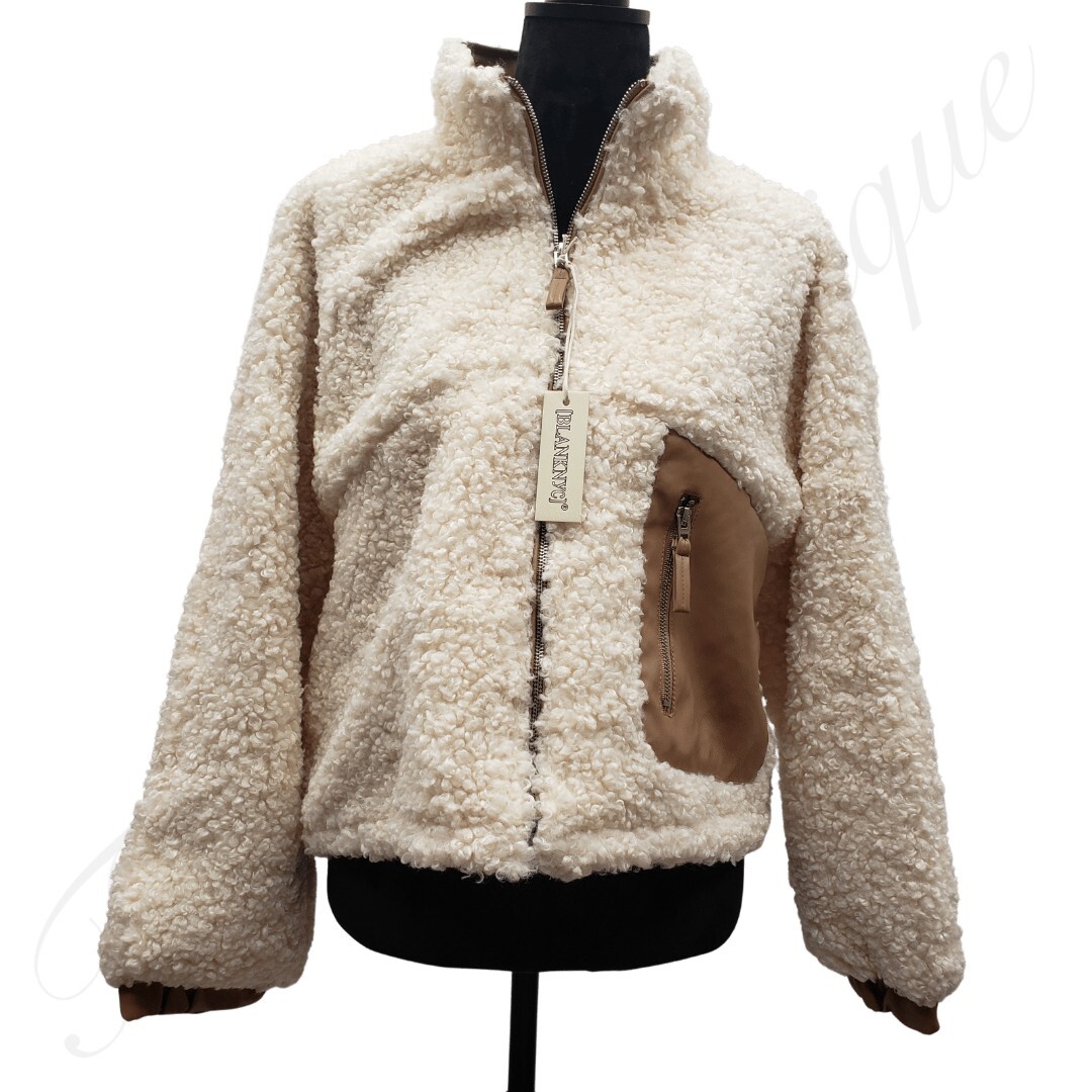Faux Leather Trim Bomber Jacket 