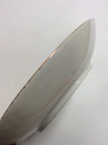 Antique GDA Limoges France 4.75" Round Saucer Rose Gold Green Geometric Pattern - Picture 11 of 12