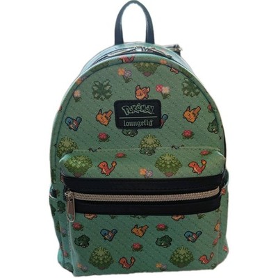 Loungefly Pokemon Pixel Starters 8-Bit Retro Mini Backpack Green