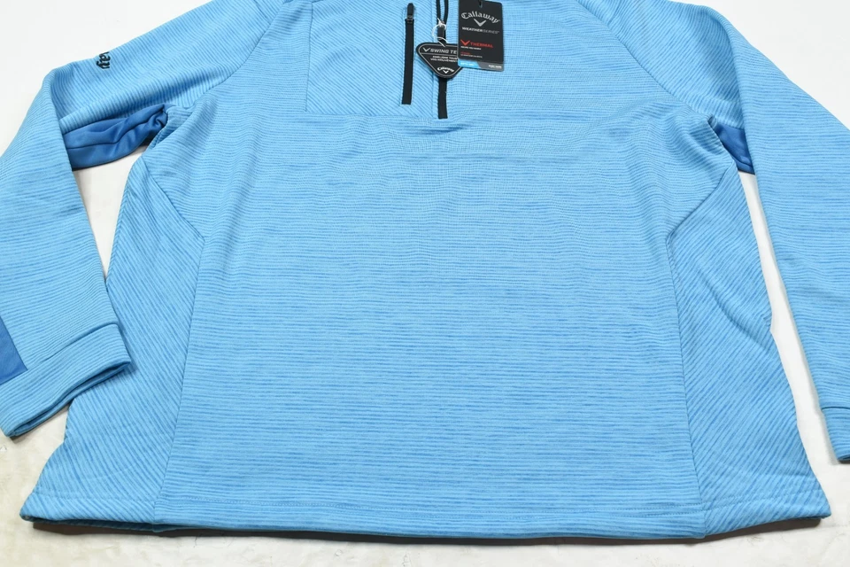 Callaway WeatherSeries 1/4 Zip Pullover Mens Large Blue Long Sleeve Thermal Golf - Image 4 of 4