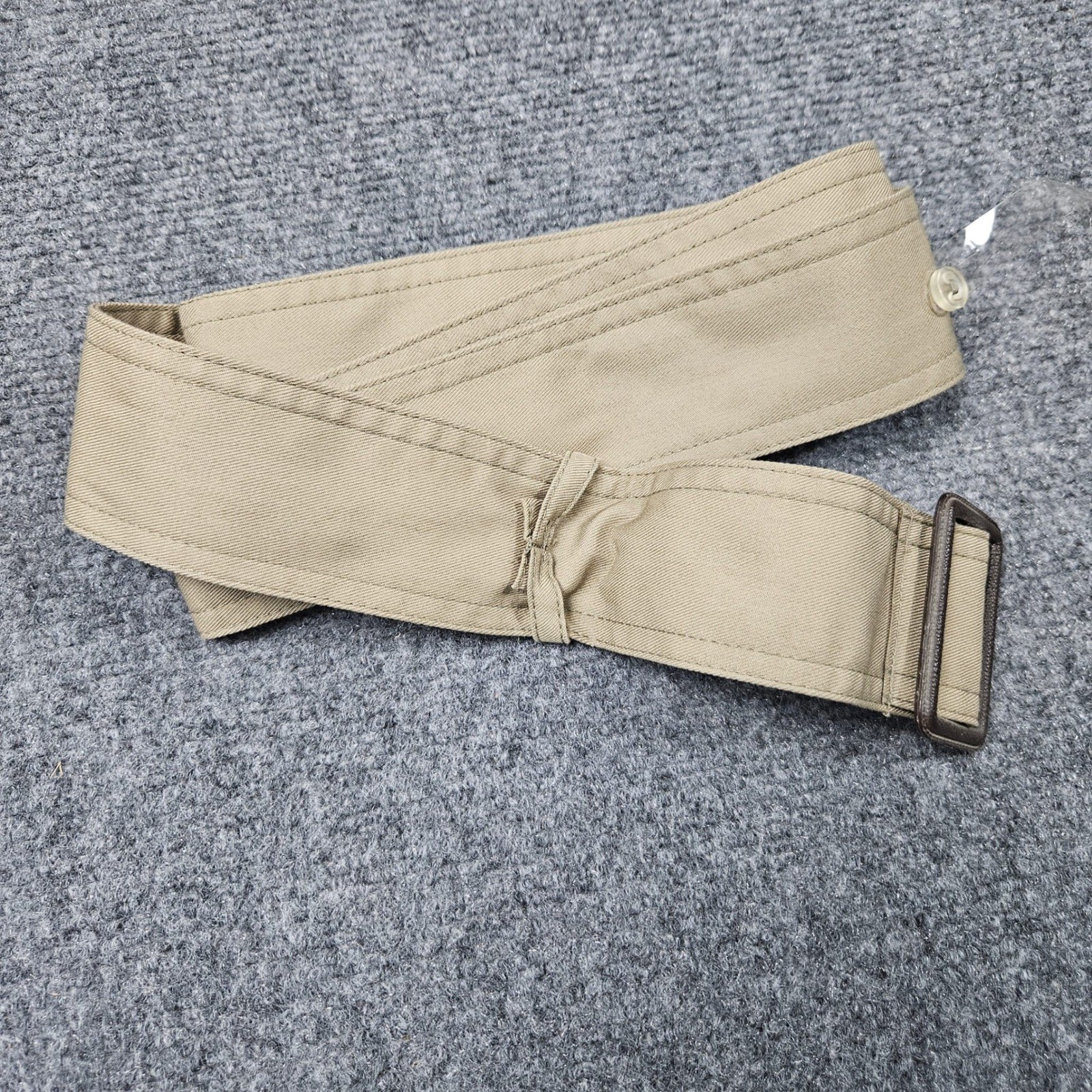 Whaling Mfg Co Trench Coat 44 XLong Beige Vintage Made in USA Belted Lined