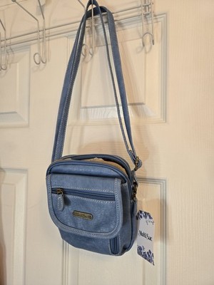 MULTISAC MINI EVEREST BLUE MULTI ZIP ADJUSTABLE STRAP  CROSSBODY  NWT