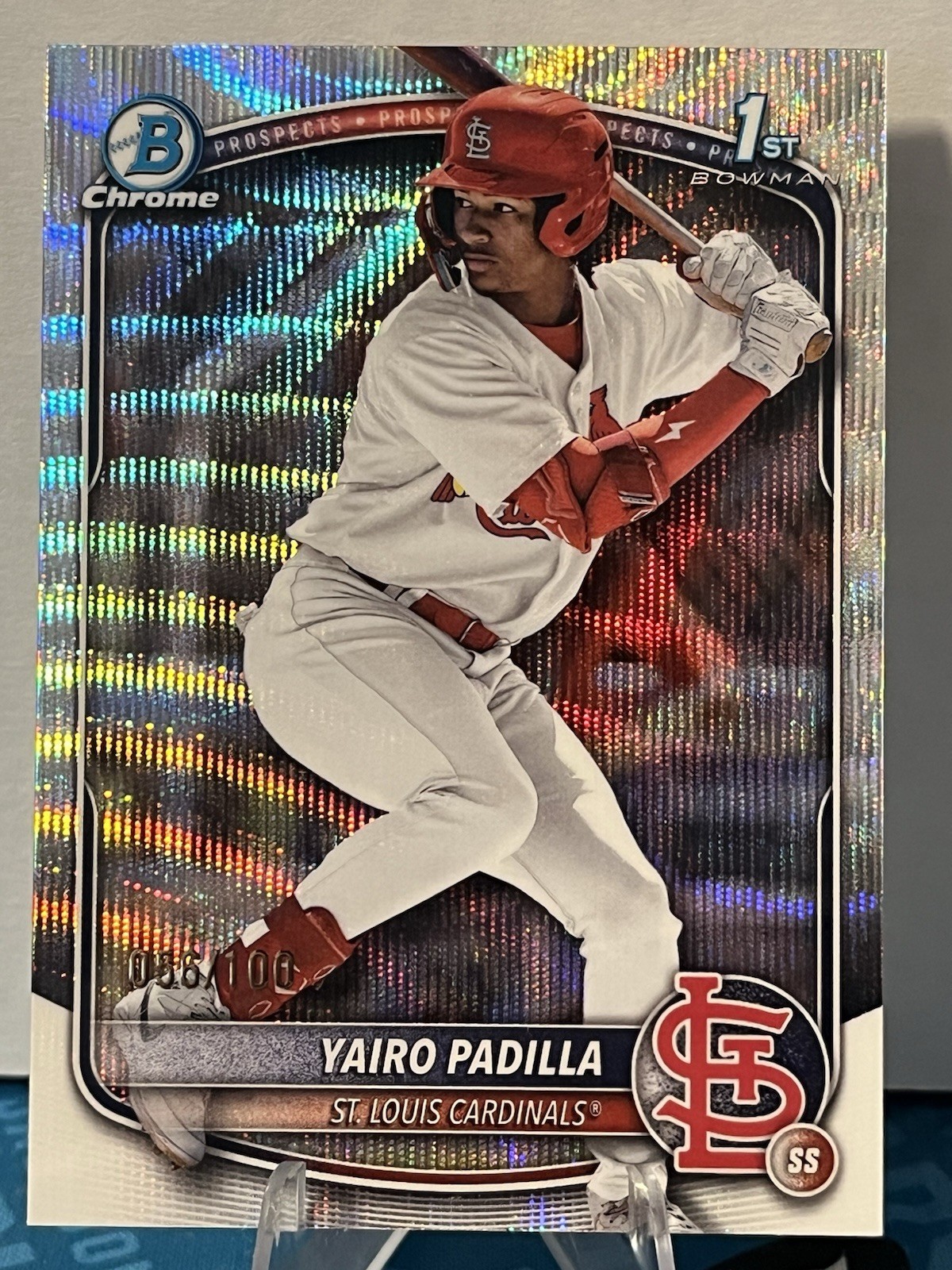 2025 Bowman Chrome Baseball Yairo Padilla 1st Bowman Wave Refractor /100