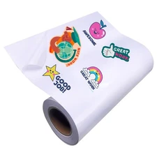 Glossy White 24" x 1200" (100 ft) Printable Vinyl Sticker Paper, Waterproof L...