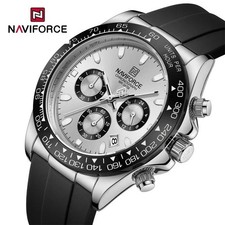 45MM NAVIFORCE Luxury Quartz Diver Watch Men Silicone Waterproof Luminous NEW