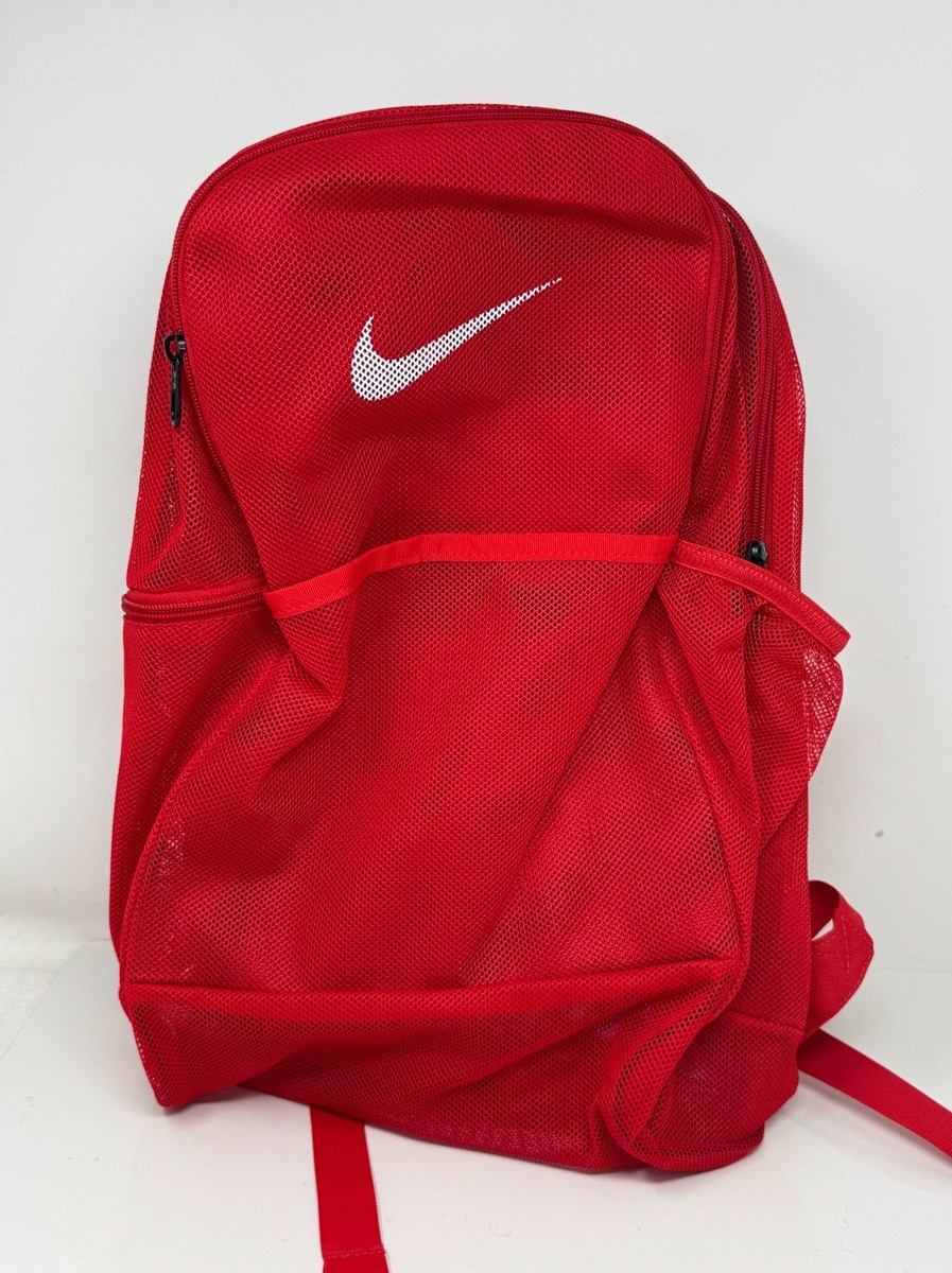 Nike Brasilia 26L Mesh Backpack University Red BA6050 657