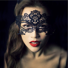 Sex Black Lace Eye Mask Blindfold Masquerade Party Women Nightwear Costumes