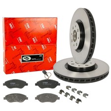TRW Bremsscheiben 281mm + Bremsbeläge Vorne für FIAT 500 332 ABARTH 500E ALFA