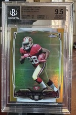 2014 TOPPS CHROME GOLD REFRACTOR CARLOS HYDE RC 7/50 BGS 9.5 GEM MINT #158