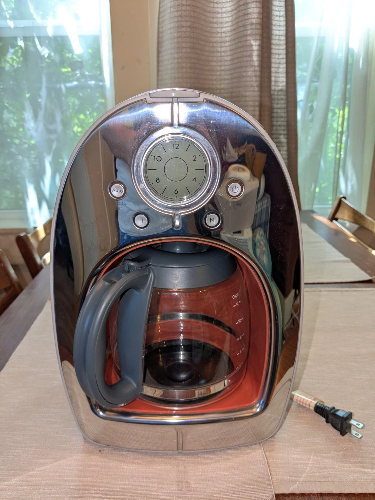 Michael Graves Design Futuristic Chrome 12 Cup Coffee Maker Pot Complete Working