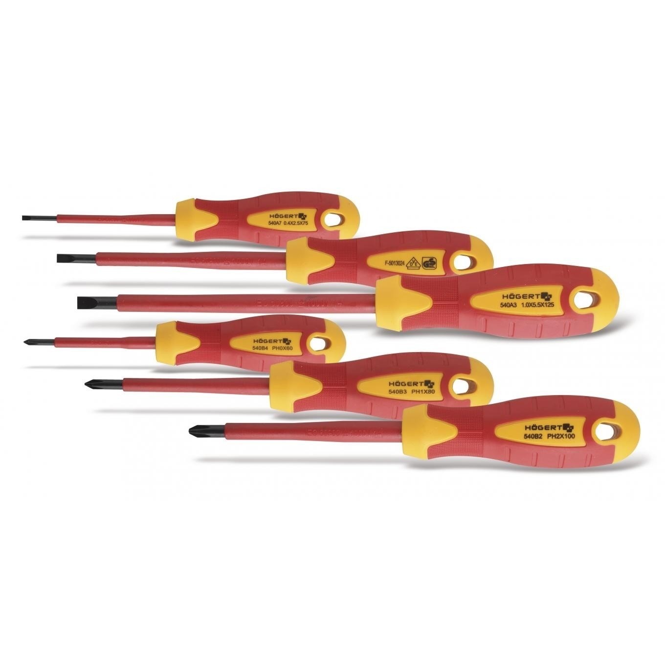 Insulated Screwdriver Set for Electricians 1000V Steel S2 HT1S996
